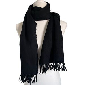 Black scarf with fringes 68” X 14”